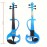 Modoustring Blue Full Size 4/4 Electric Violin Solid Wood Designed For Silent Practice Features Ebony Wood Fingerboard And Electric Setup For Amplified Sound 1/8 Audio To Widely Amplifiers Or Headphone Integration, Enabling Silent Practice Sessions.