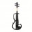 Siemonic 16inch Electric Viola Solid Wood With Ebony Viola Fingerboard, Chin Rest, Viola Pegs, Viola Case Bow, Black Silent Voila For Professional Or Beginners To Practice Black