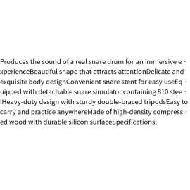 Complete Drum Practice Pad Kit with Snare Drum Simulator Backpack and Drumsticks - Includes Double- braced Tripods High- density Compressed Wood Pad and Chrome Plating Stent