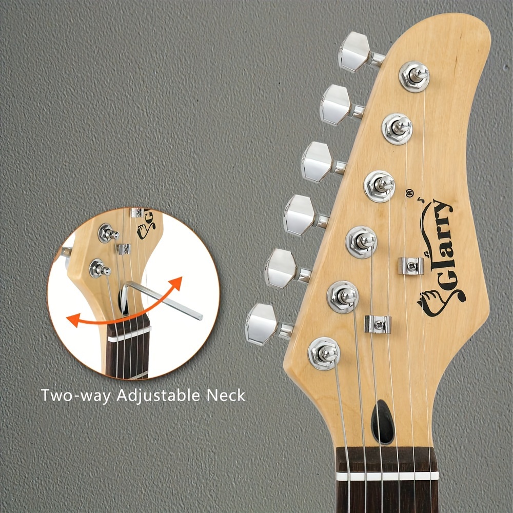 full size 6 string s s pickup gmf electric guitar with bag strap connector wrench tool black details 6