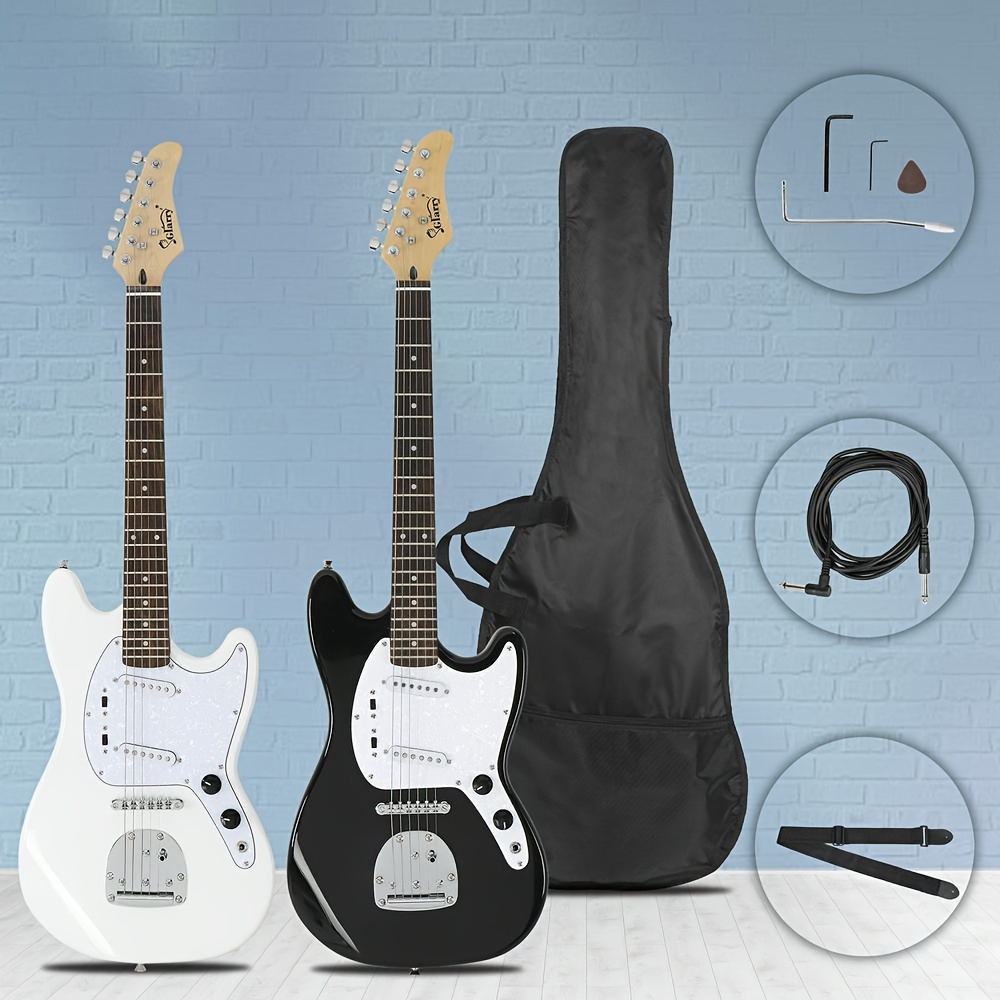 full size 6 string s s pickup gmf electric guitar with bag strap connector wrench tool black details 8