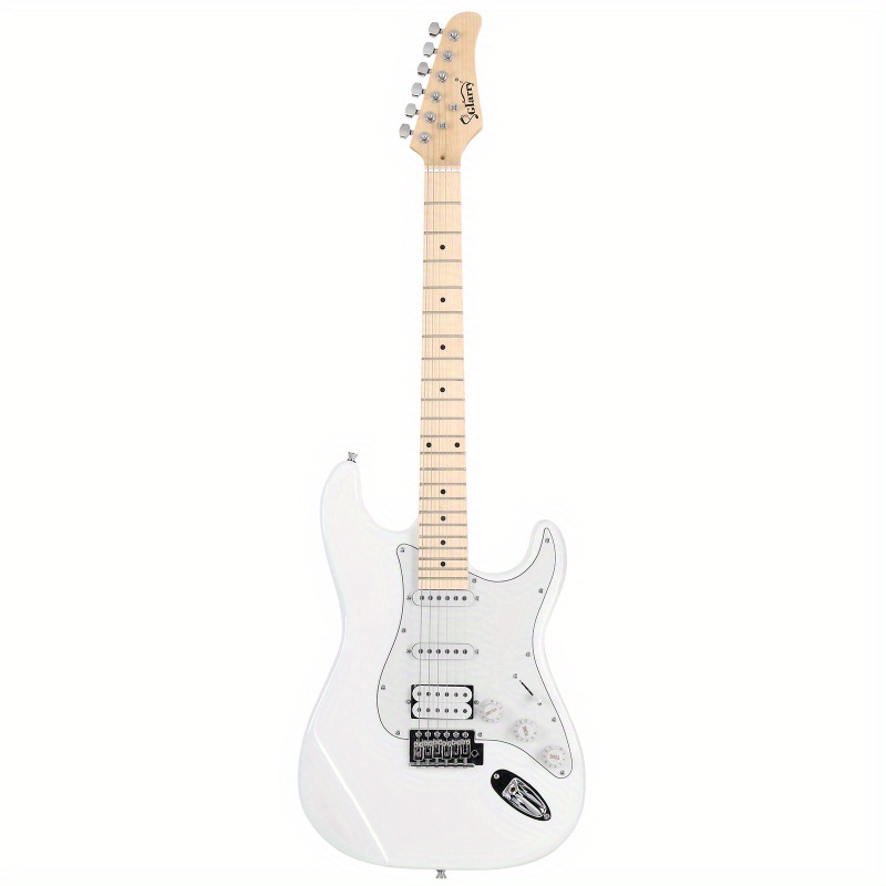 gst stylish h s s pickup electric guitar kit with 20w amp bag guitar strap white details 9