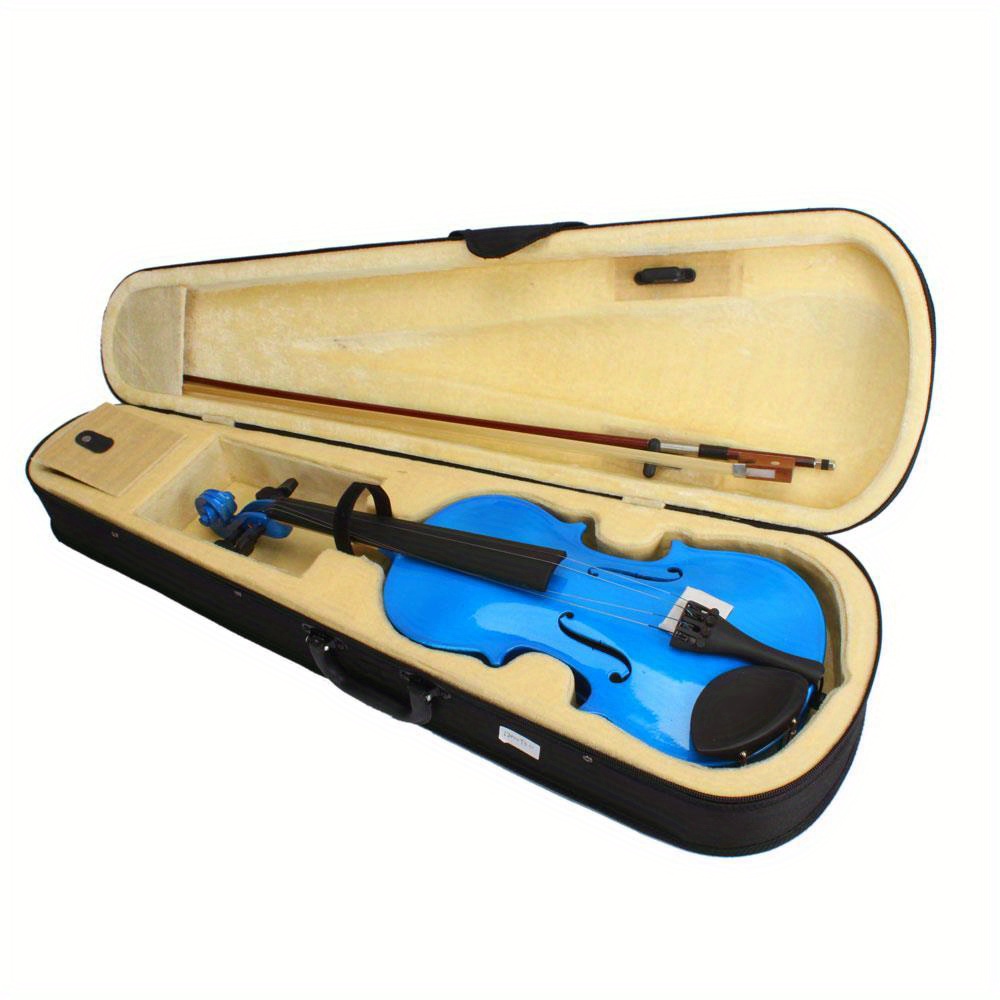 4 4 full size dark violin pack with arbor white bow and basswood violin details 14