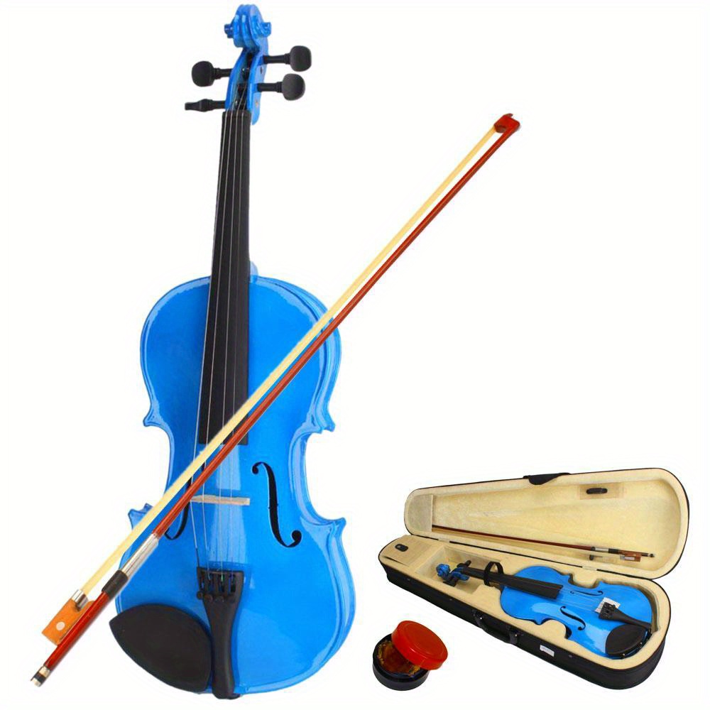 4 4 full size dark violin pack with arbor white bow and basswood violin details 16
