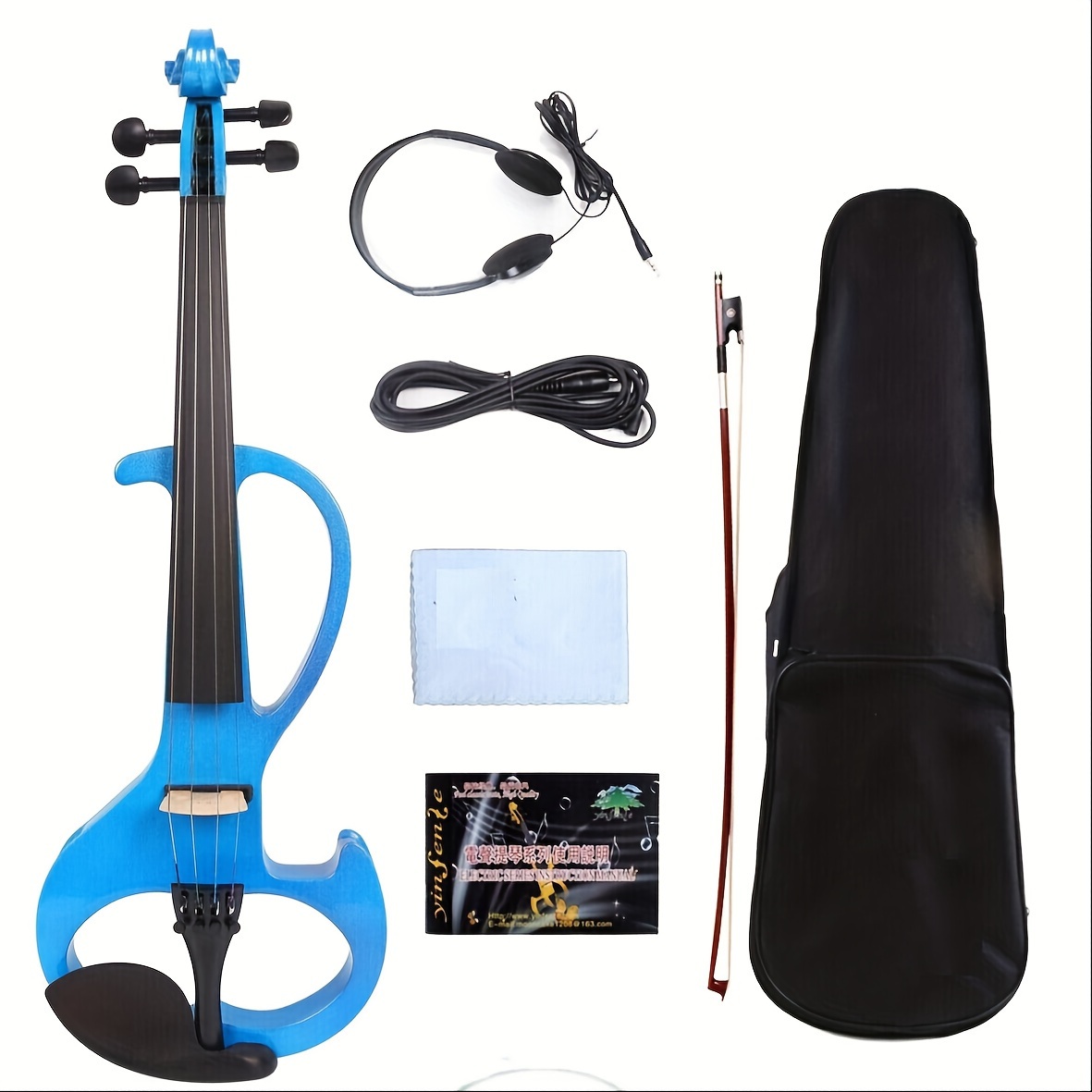 blue full size 4 4 electric violin solid wood designed for features ebony wood fingerboard and electric setup for amplified sound 1 8 audio to widely amplifiers or headphone integration enabling sessions details 0