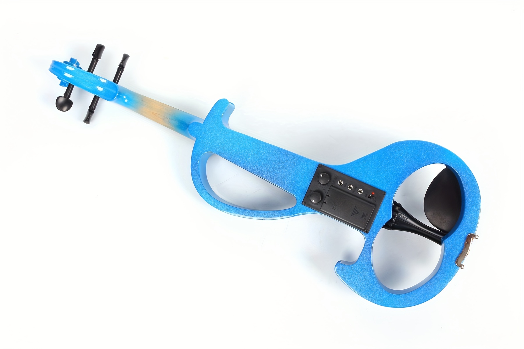 blue full size 4 4 electric violin solid wood designed for features ebony wood fingerboard and electric setup for amplified sound 1 8 audio to widely amplifiers or headphone integration enabling sessions details 5