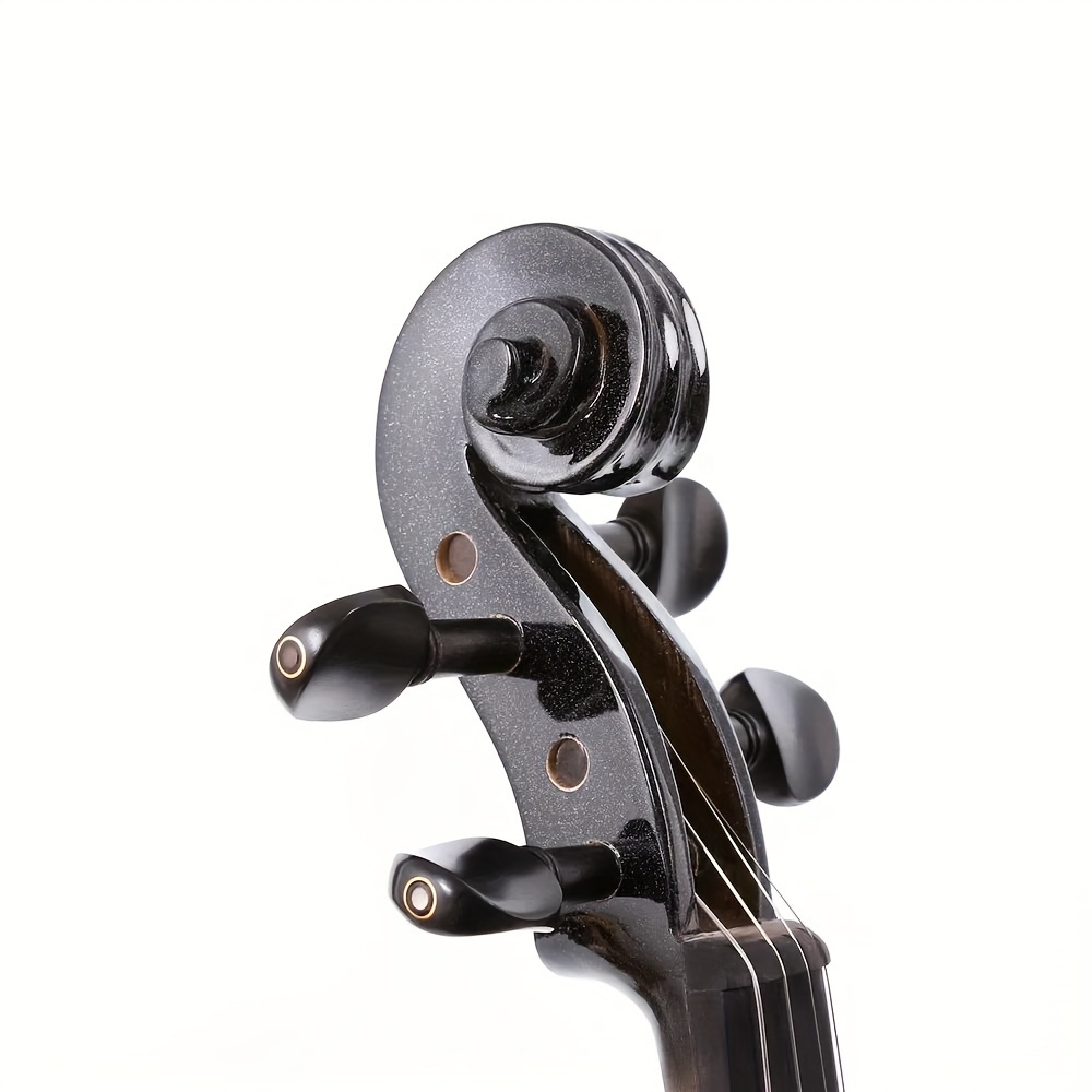 16inch electric viola solid wood with ebony viola fingerboard chin rest viola pegs viola case bow black silent for professional or beginners to practice black details 1