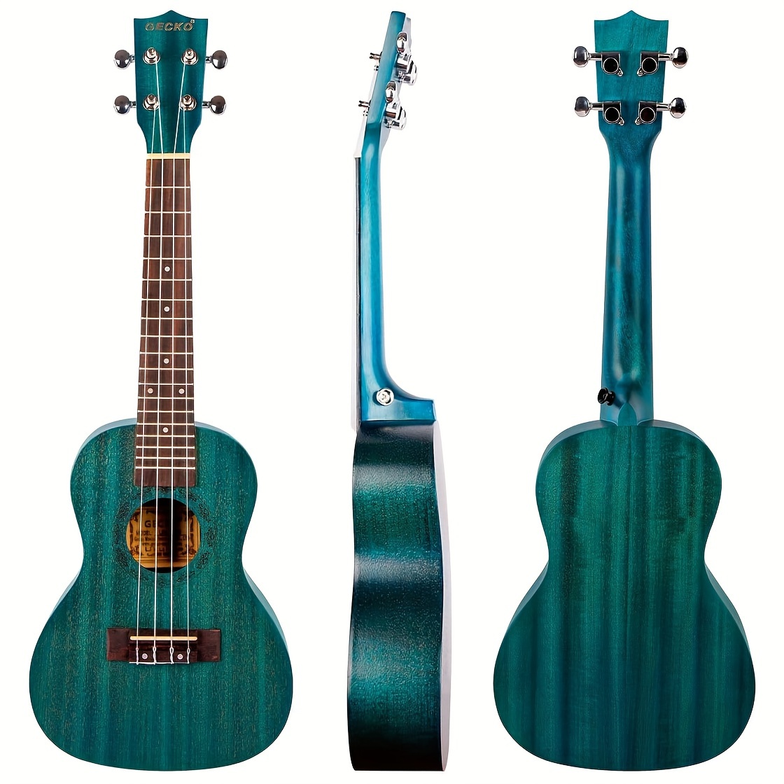 concert ukulele mahogany 23 inch beginner kit with gig bag strap nylon strings picks cloth details 2