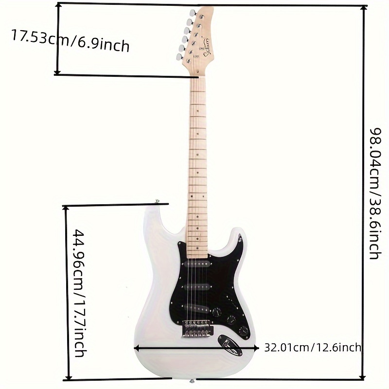 gst stylish electric guitar kit with black pickguard dark blue details 2