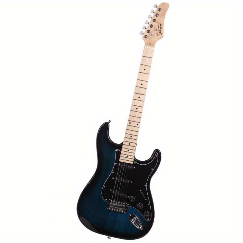 gst stylish electric guitar kit with black pickguard dark blue details 5