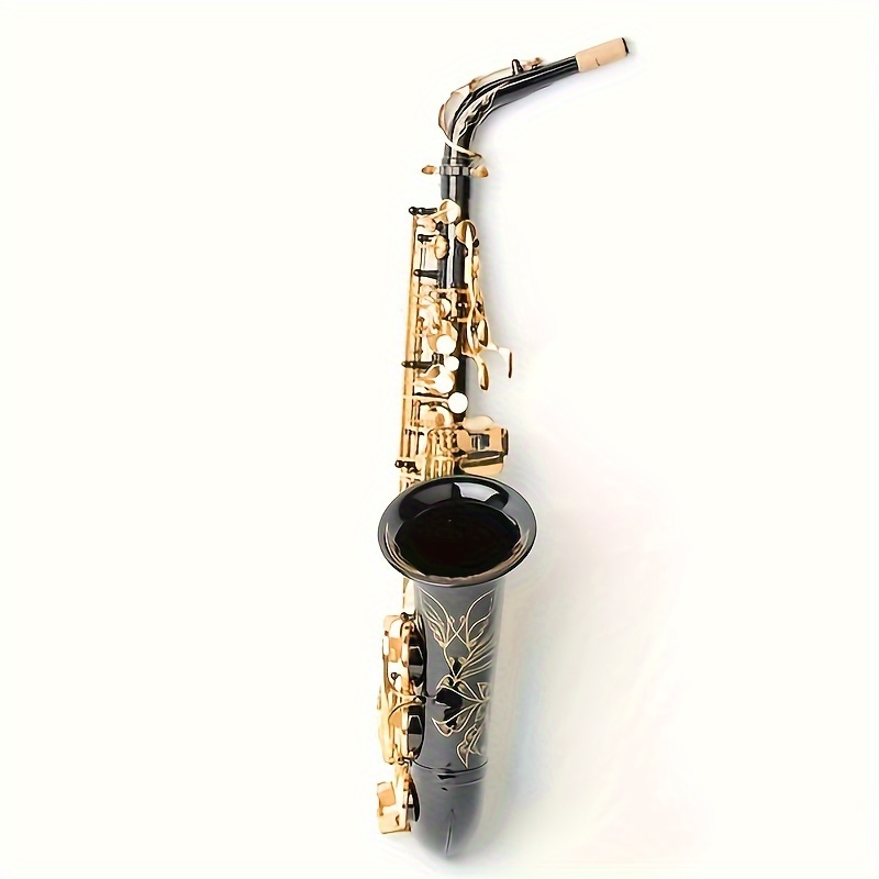 be brass carving pattern pearl white shell button saxophone with strap black details 4