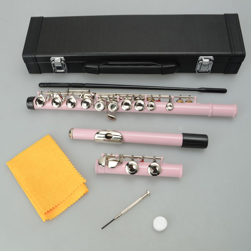 pink 16 hole c tone closed hole copper flute bar cleaning cloth lubricant screwdriver details 3