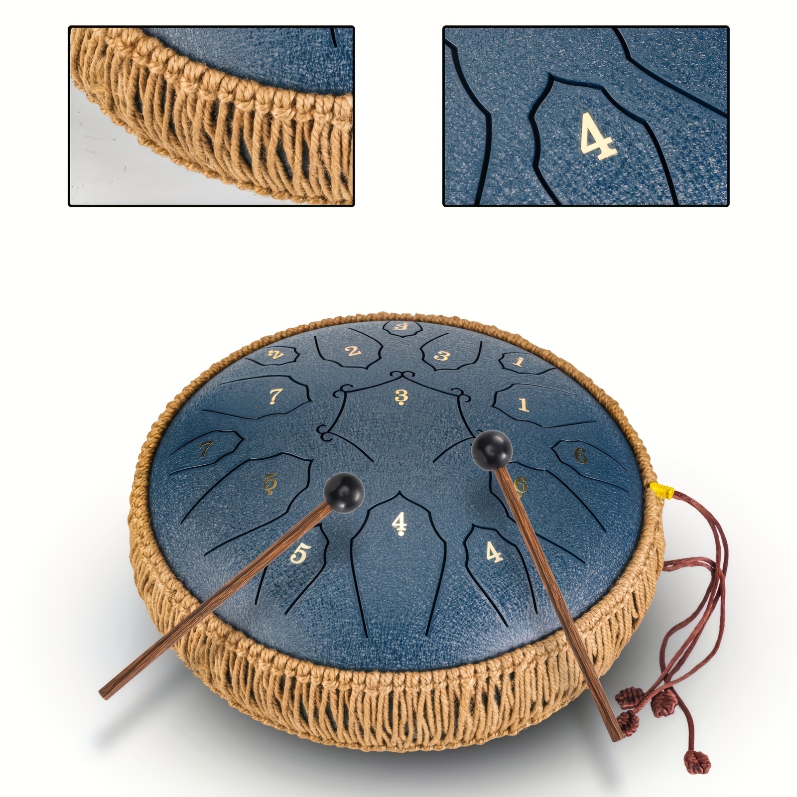 a 15 note steel tongue drum percussion instrument in the key of d corn shaped hand drum with drumsticks carrying bag and sheet education concerts spiritual healing yoga entertainment happy eid details 3