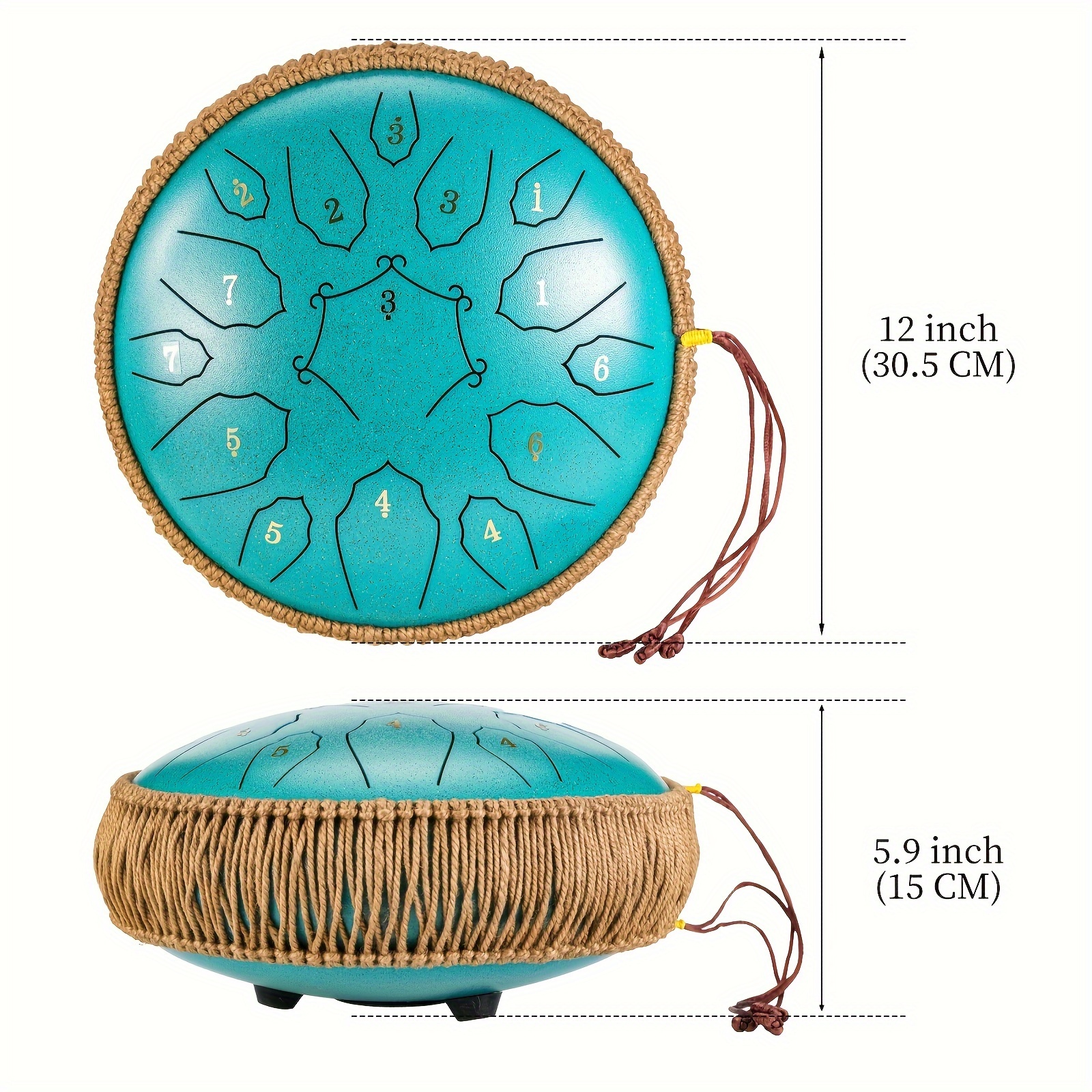 a 15 note steel tongue drum percussion instrument in the key of d corn shaped hand drum with drumsticks carrying bag and sheet education concerts spiritual healing yoga entertainment happy eid details 4
