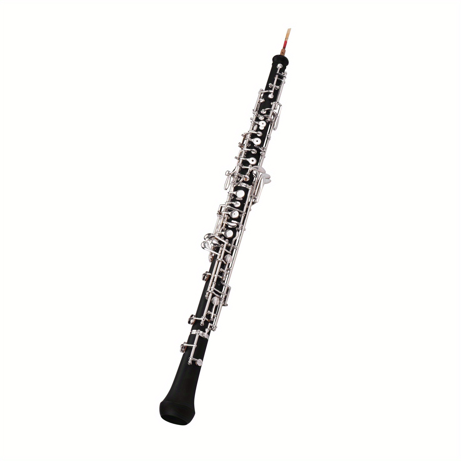 professional oboe c key semi automatic style nickel plated keys woodwind instrument with oboe reed gloves leather case carry bag cleaning cloth mini screwdriver details 0