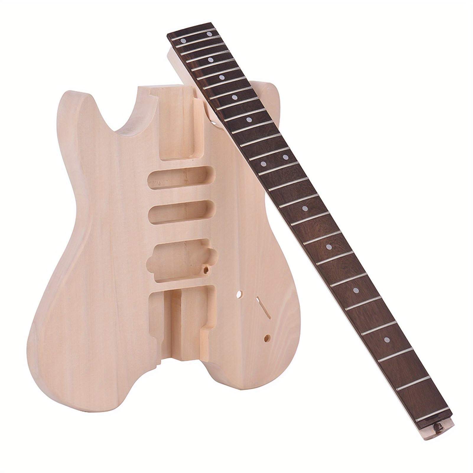 unfinished diy electric guitar kit basswood body rosewood fingerboard maple neck special design without details 1
