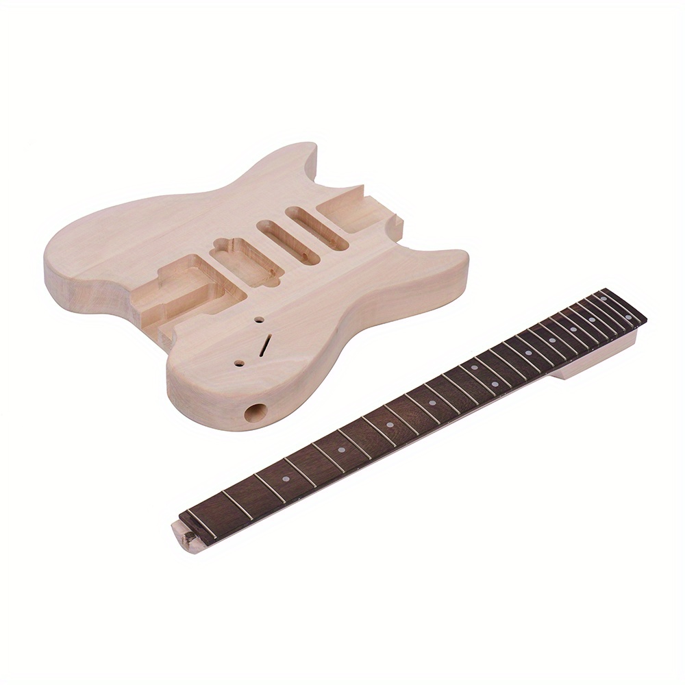 unfinished diy electric guitar kit basswood body rosewood fingerboard maple neck special design without details 3