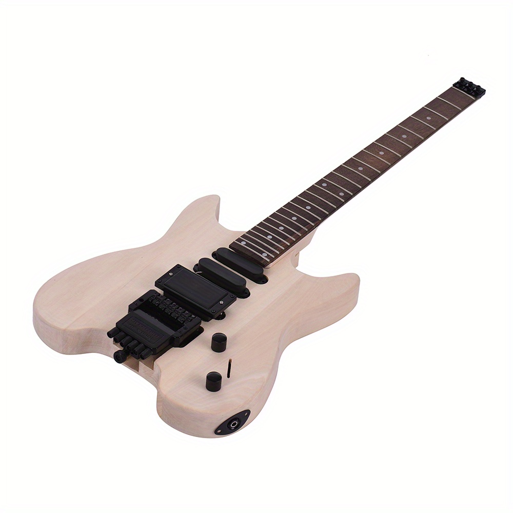 unfinished diy electric guitar kit basswood body rosewood fingerboard maple neck special design without details 4